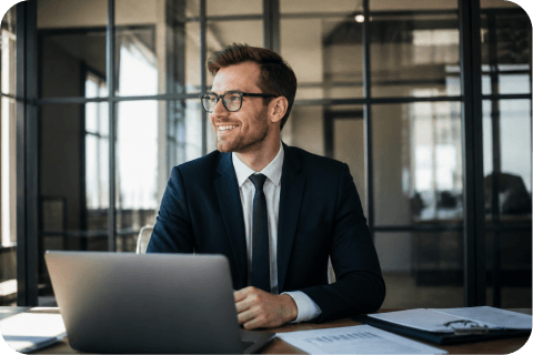 Un expert juridique au travail à son bureau